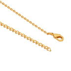 Nuyug 18K Gold-Plated Zircon Studded Minimal Chain Textured Surface Pendant Necklace