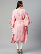 Ahalyaa Women Pink Pure Cotton Printed Kaftan Kurta - Distacart