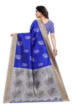 Vamika blue Printed Art Silk Saree