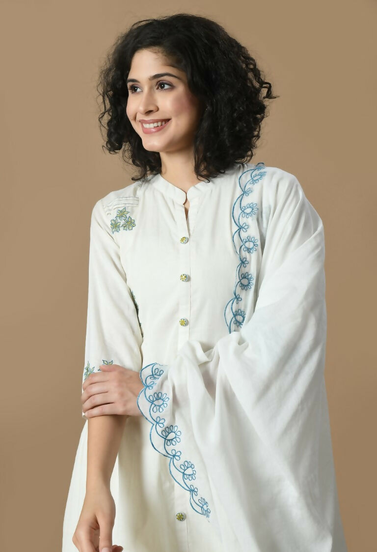 Joban Fashion White Cotton Kurta Set