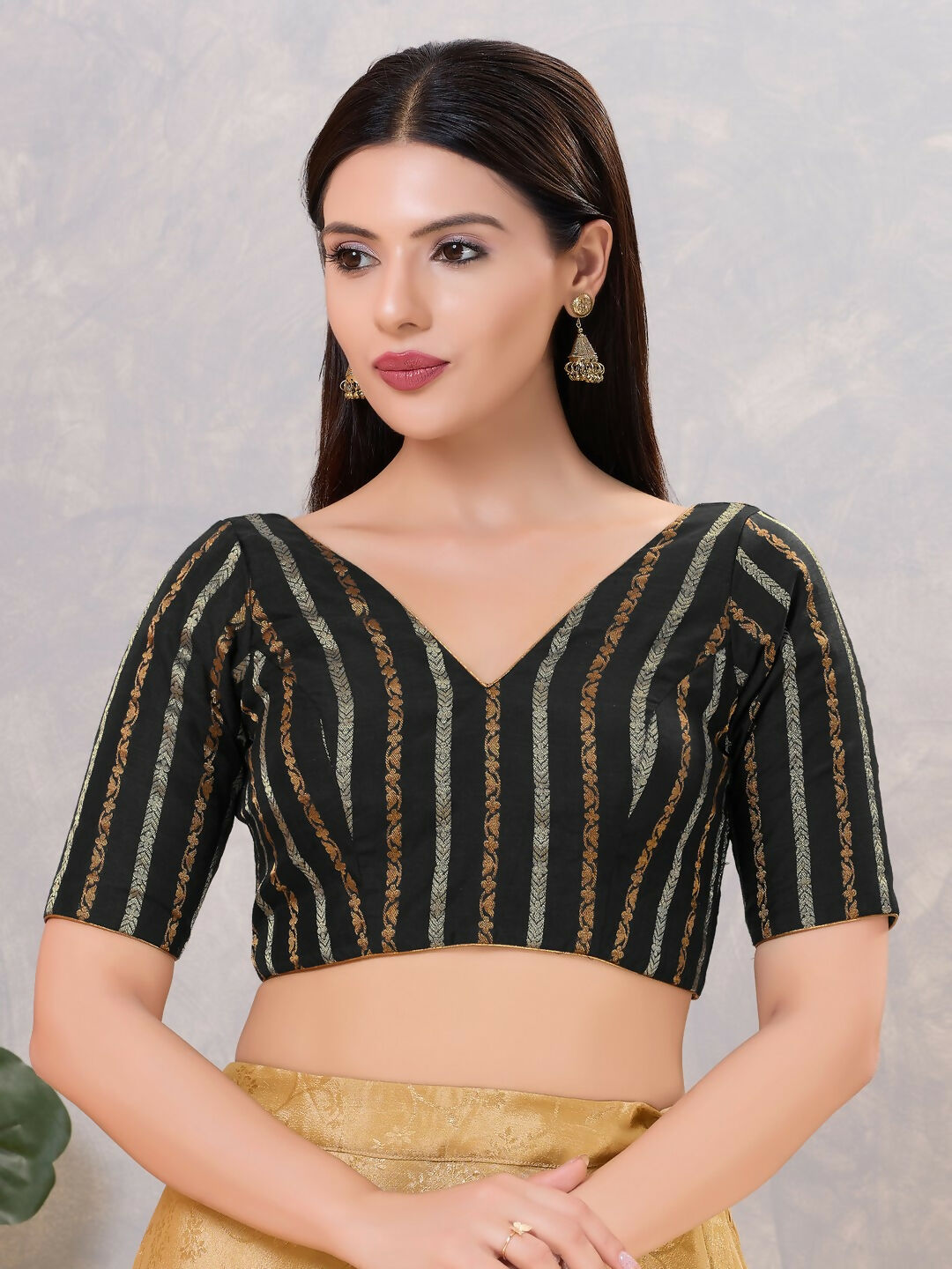 Joban Fashion Women Cotton Blend Black Stitched Blouse