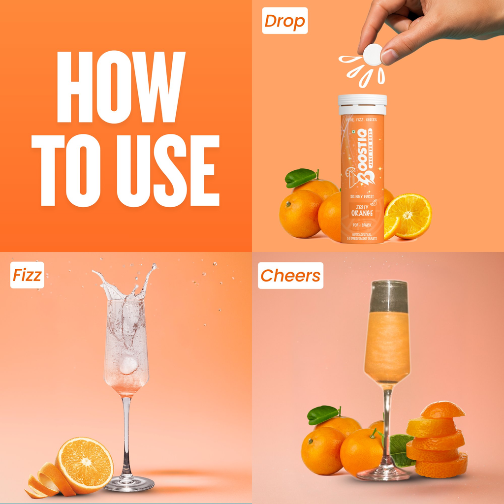 BOOSTIQ Pop & Spark Effervescent Tablets - Zesty Orange