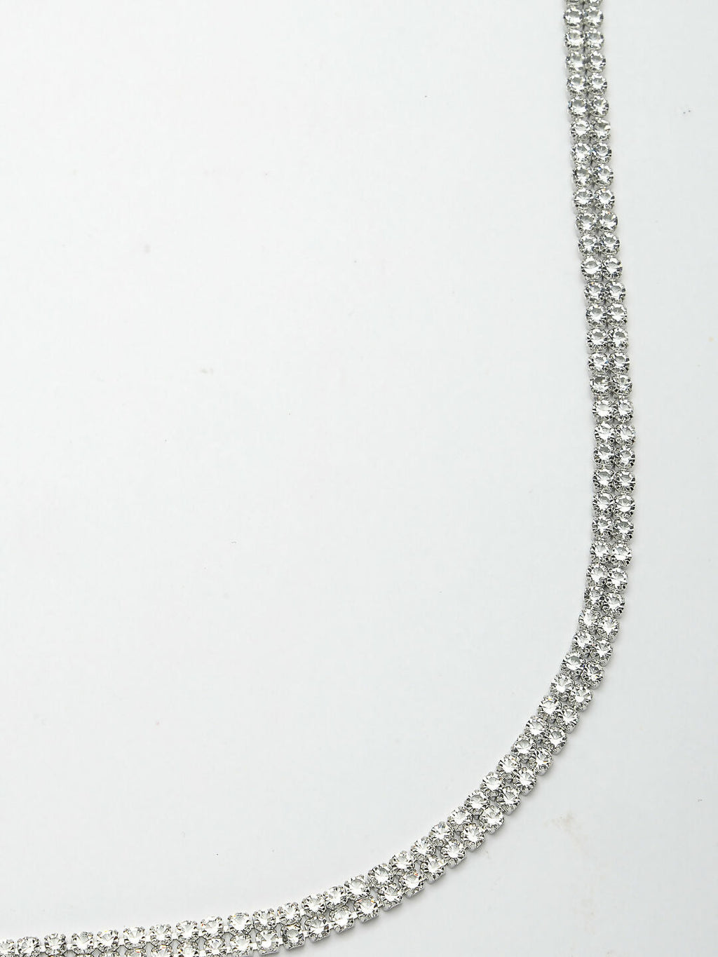 NVR Women's Silver-Plated AD-Studded Double Layered Kamarbandh Waist Chain