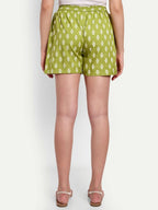 Alvano Beautiful Printed Green Boxer Shorts Night Shorts, Night Shorts, Bermuda Shorts