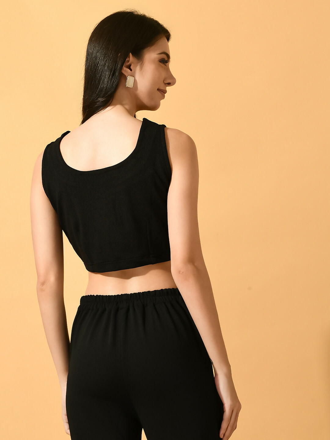 Myshka Women's Black Solid Party Top