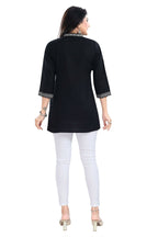 Snehal Creations Blissful Black Women Embroidered Boho Chic Tunic Top - Distacart
