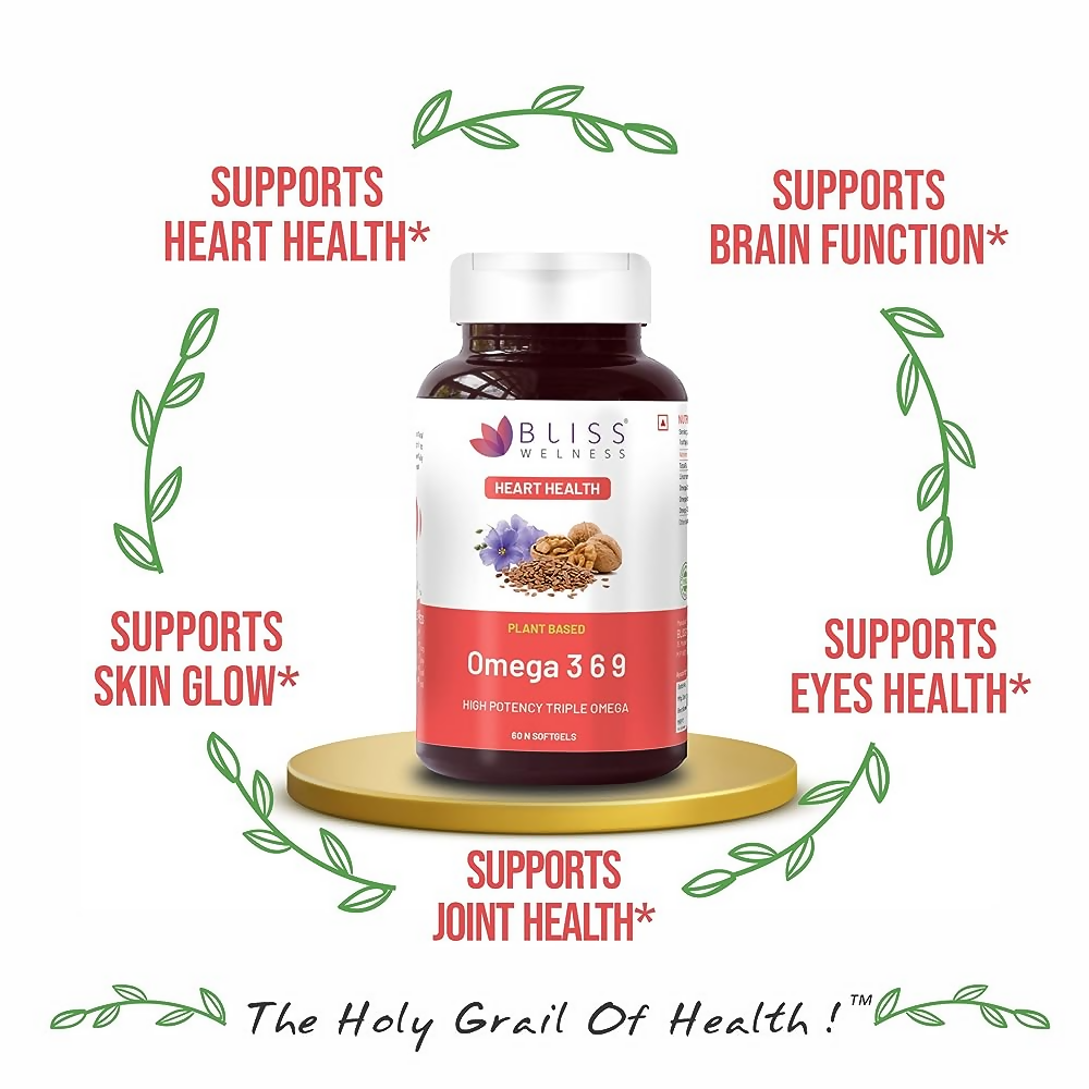 Bliss Welness Omega 3 6 9 Softgel Capsules - Distacart