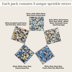confect king of the grill sprinkles black blue white sprinkles mix celebration sprinkles assorted pack of 5 edible sprinkles