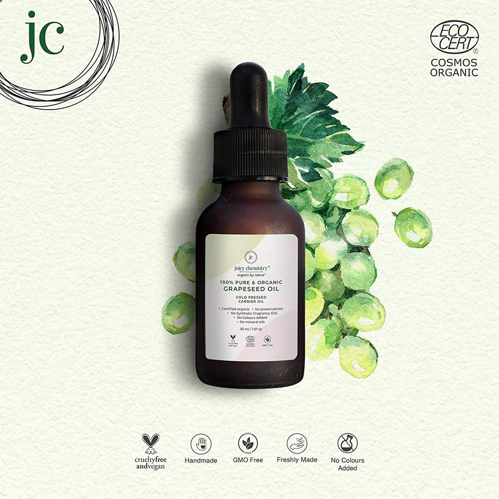 Juicy Chemistry Pure & Organic Grapeseed Cold Pressed Carrier Oil