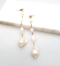 Bling Accessories Swarovski Crystal Stud long Earrings with Baroque Pearls - Distacart