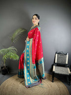 Joban Fashion Hot Pink Banarasi Soft Silk Woven Butti Saree - Distacart