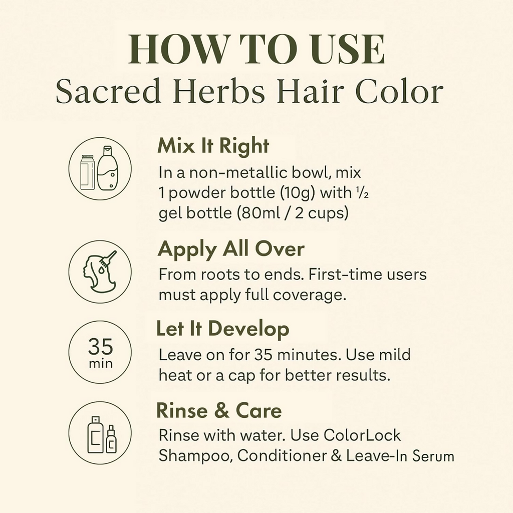 Sacred Herbs Ammonia & PPd Free Natural Organic Gel Dark Brown Hair Color For Men & Women - Distacart