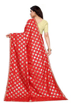 Vamika Red Rangoli Silk Foil Print Saree (Danish Red)