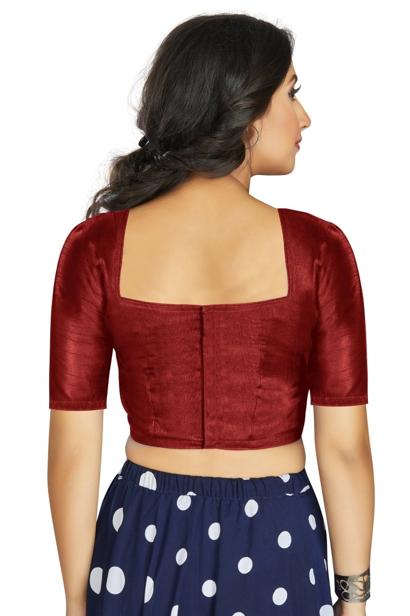 Aastha Fashion Women's Maroon Art Silk Designer Traditional Readymade Blouse