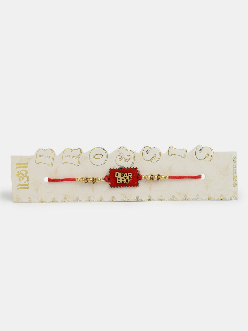 NVR Men Set of 4 Gold-Toned Stone-Studded & Beaded Rakhi With Roli Chawal - Distacart