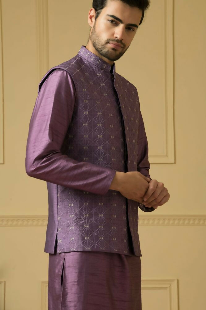 Purplebee Nehru Jacket Set by Hilo Design
