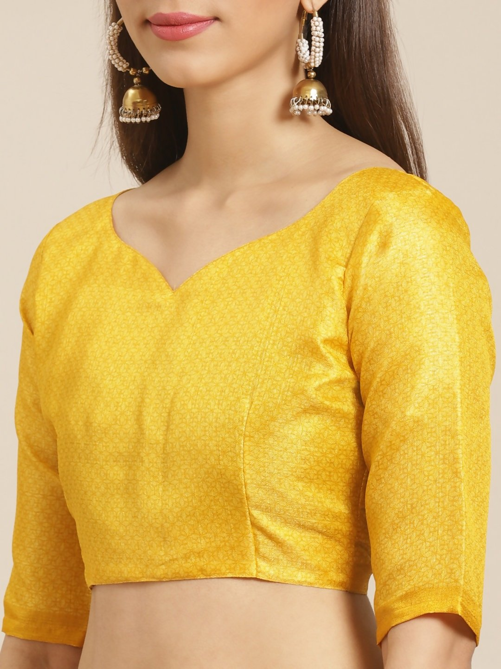 Saree Mall Mustard Yellow & Blue Printed Saree - Distacart