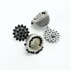 Mominos Fashion Johar Kamal Beautiful Kundan Work Jhumka With Black Beads - Distacart