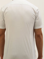 Ramraj Cotton Mens Half Sleeve Formal Poly Cotton White Shirt