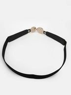 NVR Women Circular Black Stretchable Leather Belt