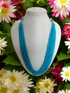 Inhanns Bloom Handmade Beaded Only Necklace - 12 Layers - Sky Bule Necklace
