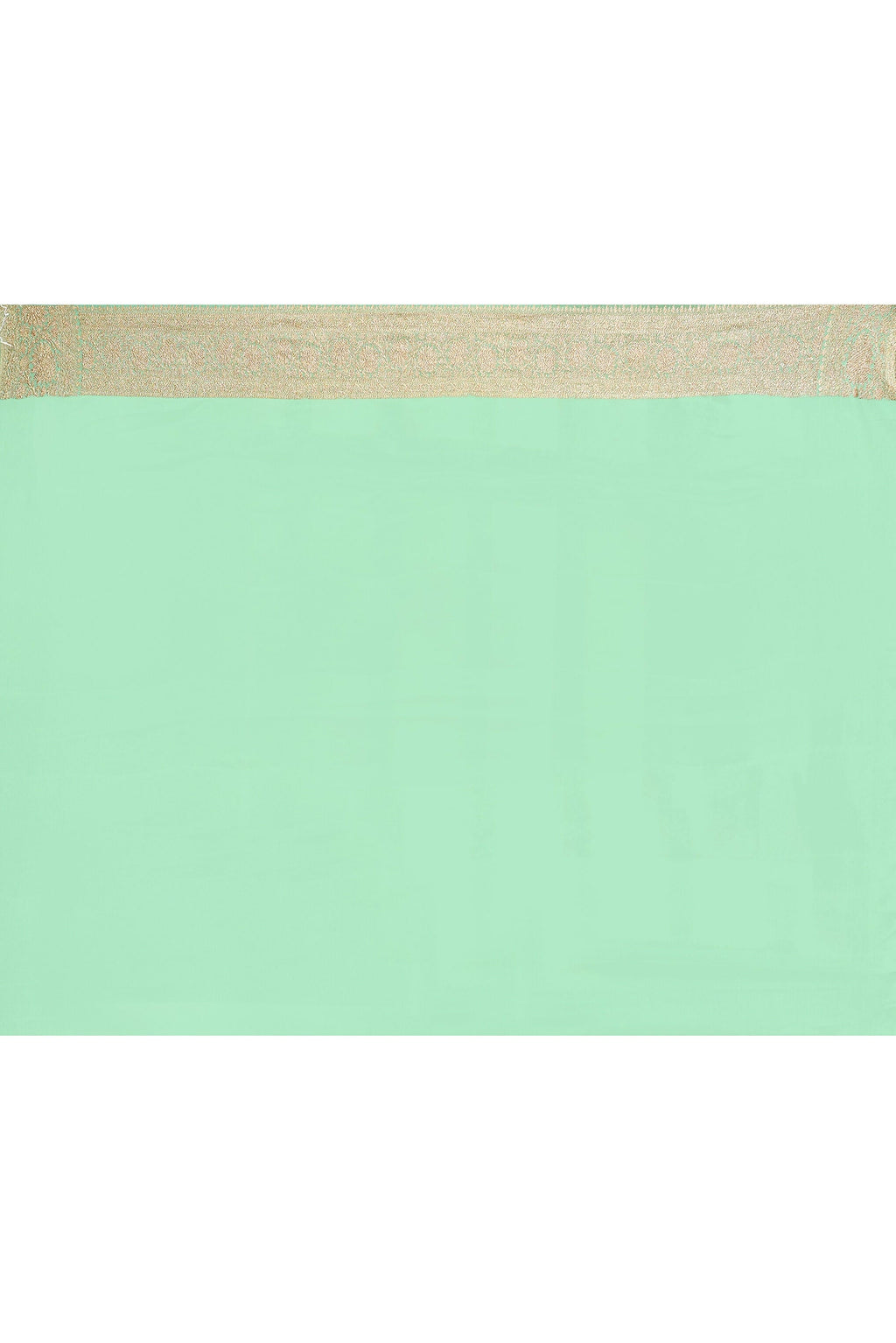 Joban Fashion Emerald Green Crepe Chiffon Pure Handloom Banarasi Silk Saree