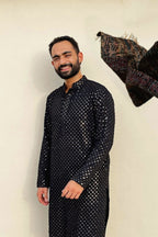 Black Mirror Designer Kurta by Hilo Design
