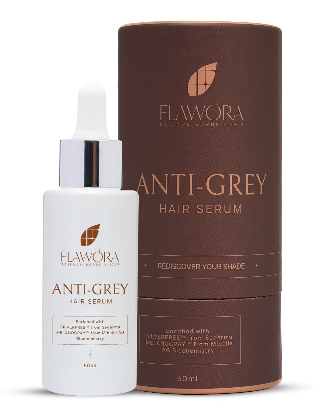 Flawora Anti-Grey Hair Serum, Anti Acne Serum and D-Tan Lotion Combo