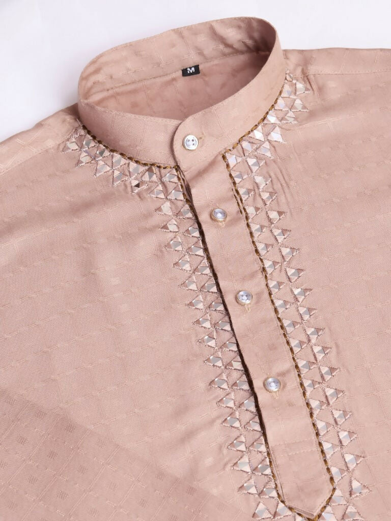 Vastranavya Exclusive Festival Wear Viscose Mirror Work on Self Weaving Kurta Only