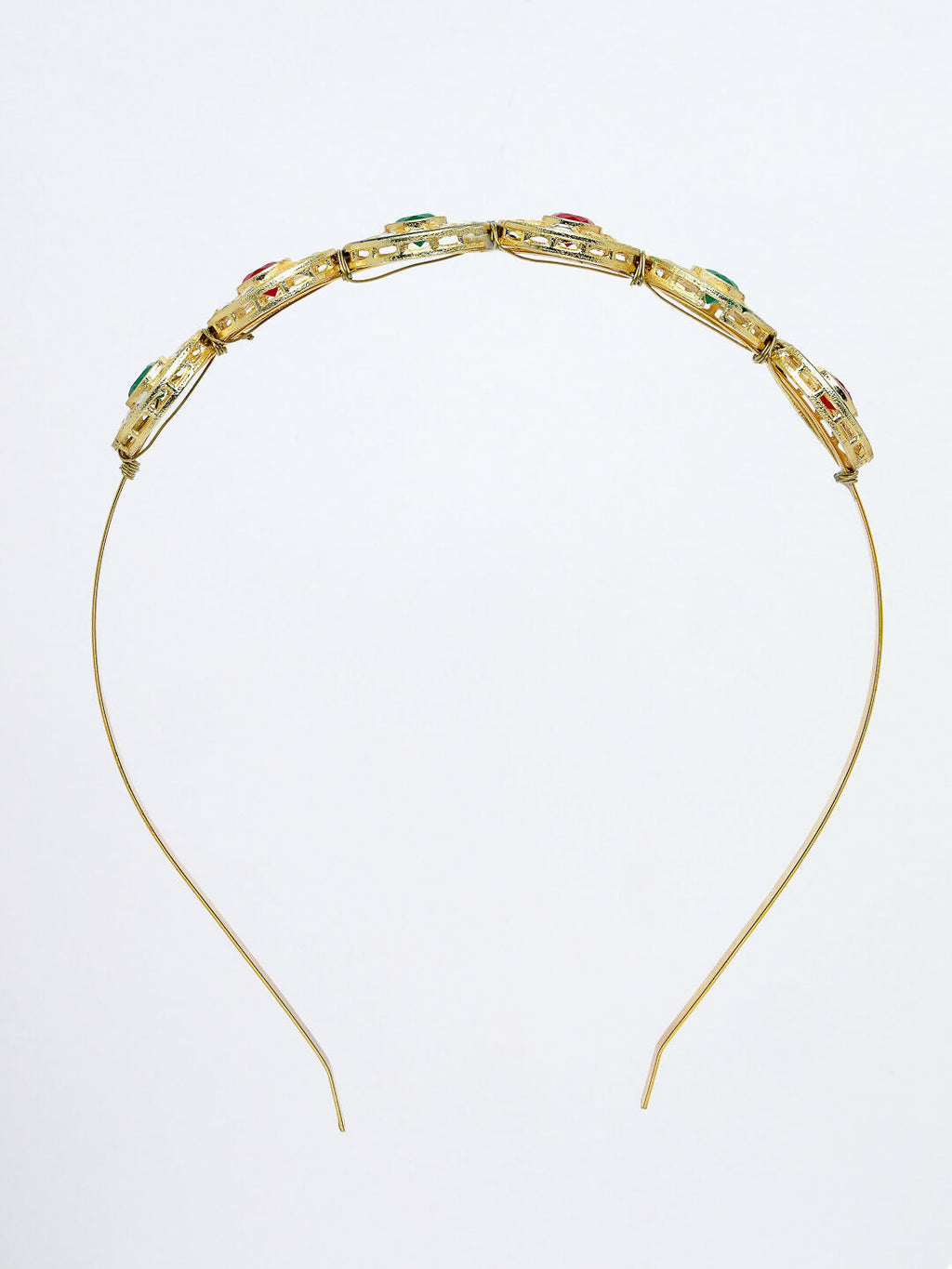 NVR Women's Multi colour Kundan Gold-Polished Embellished Hairband