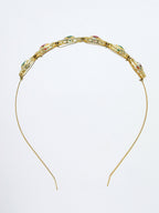 NVR Women's Multi colour Kundan Gold-Polished Embellished Hairband