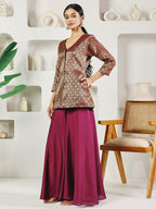 Fab Fashion Purple Crop Palazzo Set