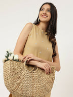 Joban Fashion Beige Rayon and Embroidered Work Straight Kurta Bottom Set