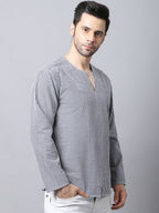 Even Apparels Multi Pure Cotton Round Neck Slit Men's Kurta - Distacart