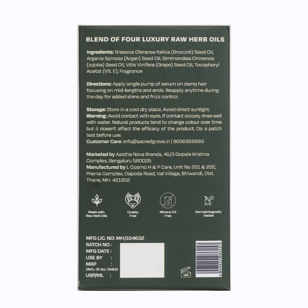 Sacred Grove Argan & Broccoli Seed Frizz Control Serum