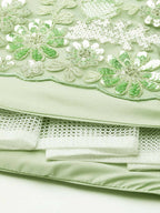House of Panchhi Lime Green Net Sequins and Zarkan embroidery Lehenga choli & Dupatta