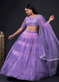 Lehenga Mart Designer Wedding Lehenga Choli For Women - Light Purple