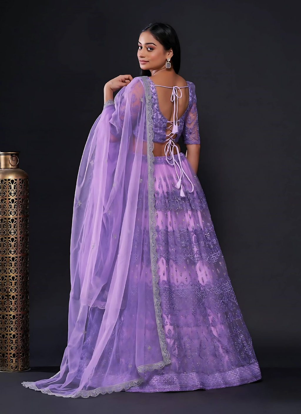 Lehenga Mart Designer Wedding Lehenga Choli For Women - Light Purple