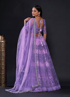 Lehenga Mart Designer Wedding Lehenga Choli For Women - Light Purple