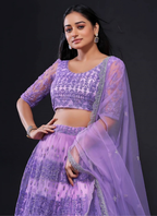 Lehenga Mart Designer Wedding Lehenga Choli For Women - Light Purple