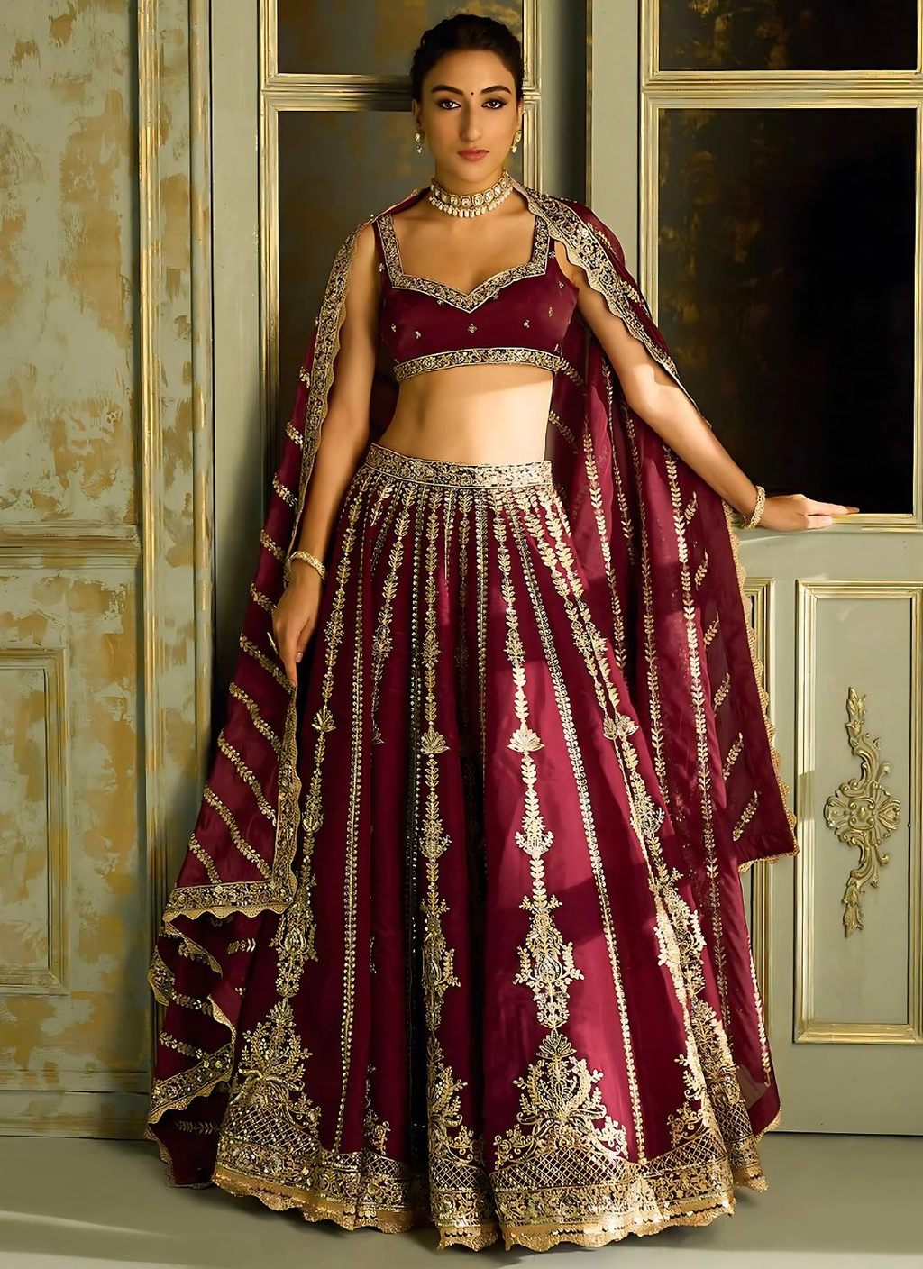 Lehenga Mart Designer Wedding Lehenga Choli For Women - Maroon