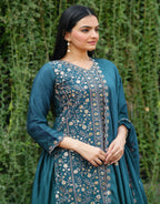 Prazu Fashion Morpich Chinon Silk Embroidered Sharara Suit - Distacart