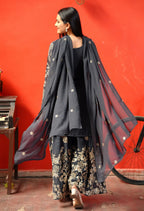 Teeya Creation Black Color Faux Georgette Embroidery Work Fully Stitched Salwar Suit