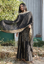 Teeya Creation Black Color Chinnon Silk Embroidery Work Fully Stitched Salwar Suit