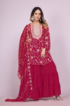 Teeya Creation Rani Color Faux Georgette Embroidery Work Fully Stitched Salwar Suit - Distacart