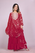Teeya Creation Rani Color Faux Georgette Embroidery Work Fully Stitched Salwar Suit - Distacart