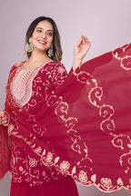 Teeya Creation Rani Color Faux Georgette Embroidery Work Fully Stitched Salwar Suit - Distacart