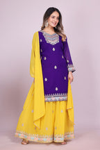 Teeya Creation Multi Color Faux Georgette Embroidery Work Fully Stitched Salwar Suit - Distacart