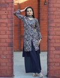 Prazu Fashion Blue Tapeta Silk With Fusing Embroidered Sharara Suit - Distacart