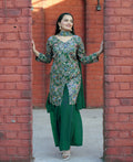 Prazu Fashion Green Tapeta Silk With Fusing Embroidered Sharara Suit - Distacart